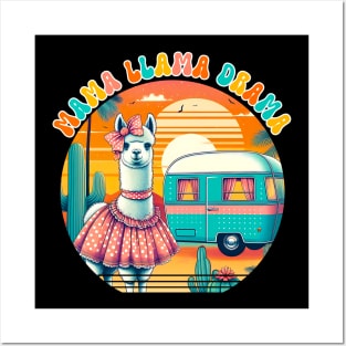 Funny Mama Llama Drama Alpaca Design Posters and Art